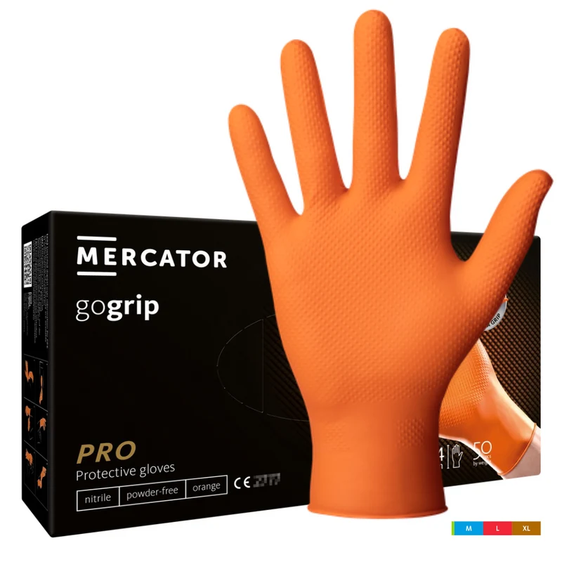Gants texturés en nitrile orange très résistants