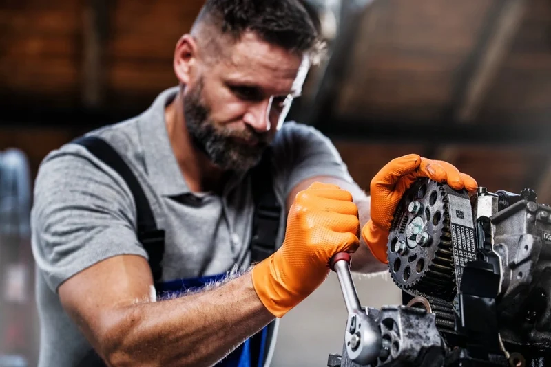 Gants texturés en nitrile orange très résistants