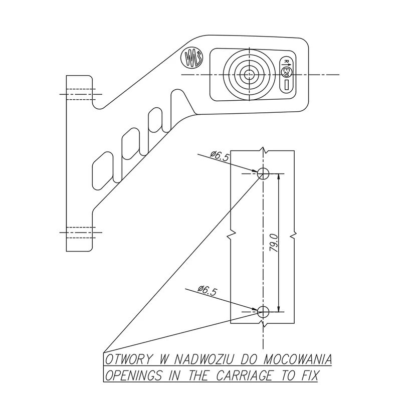 WAS W49 LED Outline Marker Light Avant, Arrière et Side Marker Light