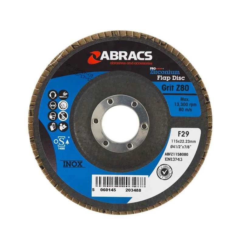 Abracs Zirconium Disque à Lamelles Grain 60 / 115 x 22mm