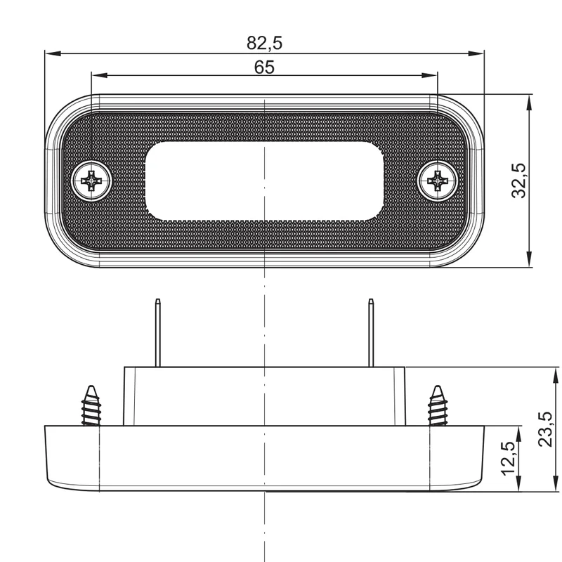 Lampe LED de plaque d'immatriculation encastrée