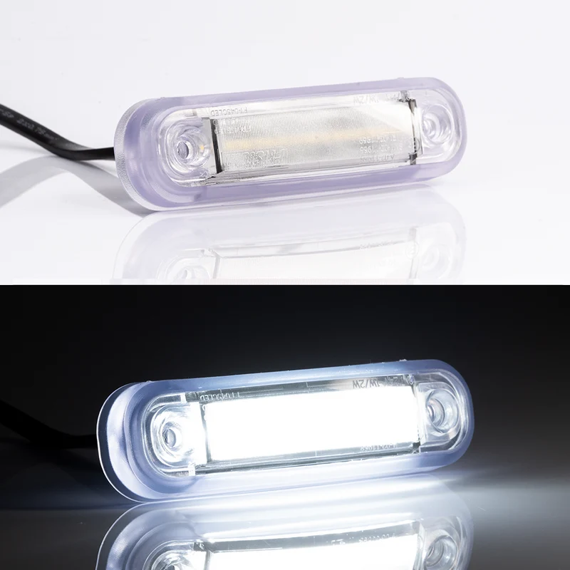 Feu de position LED effet néon avec joint transparent / Blanc