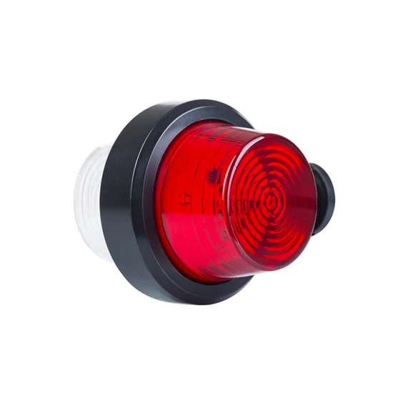 Feu de gabarit court à LED de style danois à l'ancienne / Lentille rouge et transparente