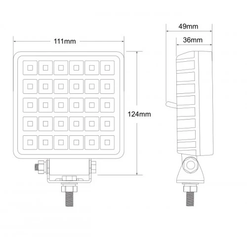 Projecteur de travail LED 30 W avec interrupteur / Faisceau large 3800 lumens