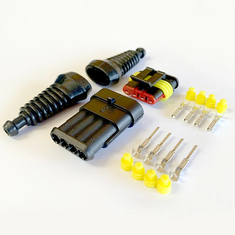 Kit de connecteur SuperSeal / 4 broches / avec gaines en caoutchouc