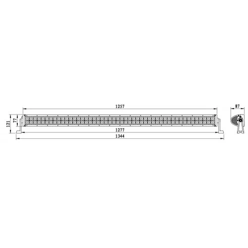 Barre lumineuse LED droite / Faisceau large / 96x LED / 1344mm