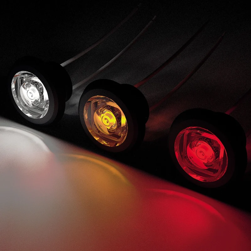 Feu de position rond LED Bulls Eye avec joint plat et incurvé