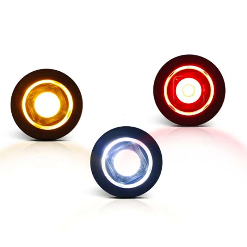 Feu de position rond LED Bulls Eye avec joint plat et incurvé