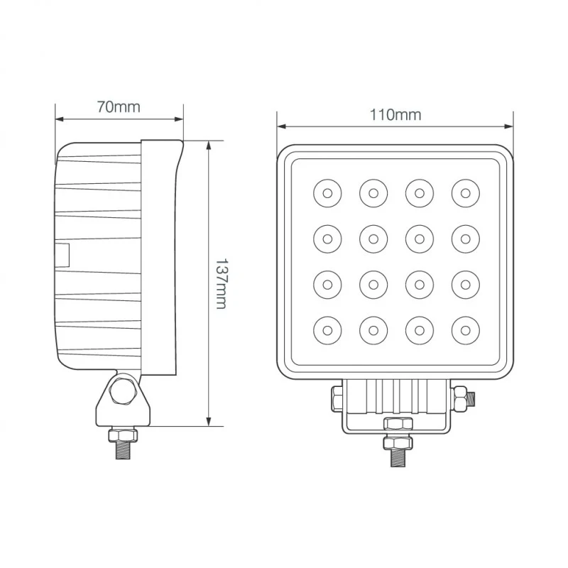 Projecteur de Travail Carré 48 Watt / Autolamps LED