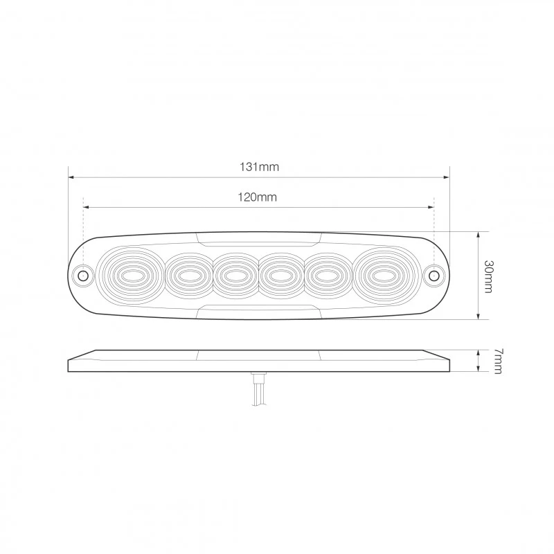 Lampe d'avertissement à 6 DEL à profil bas
