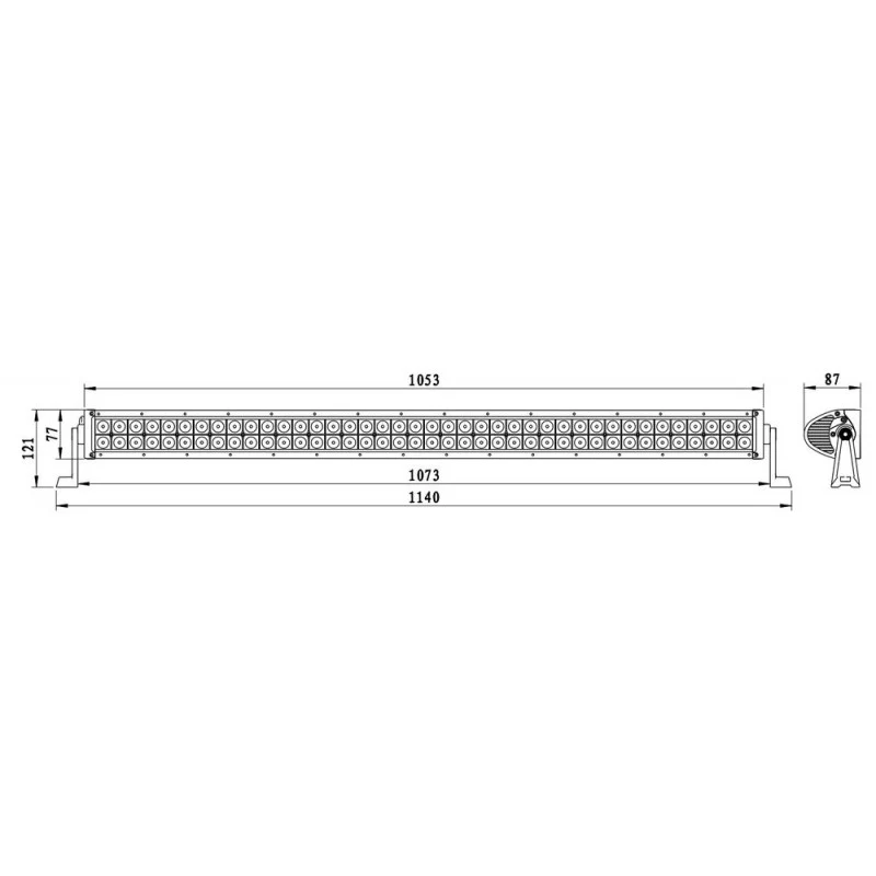 Barre lumineuse LED droite / Faisceau large / 80x LED / 1140mm