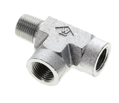 Raccord en T 3/8'' NPT Mâle x Femelle Acier 210bar (2950.5psi)