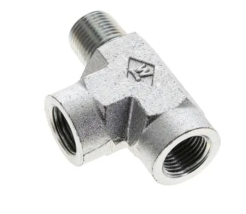 Raccord en T 3/8'' NPT Mâle x Femelle Acier 210bar (2950.5psi)