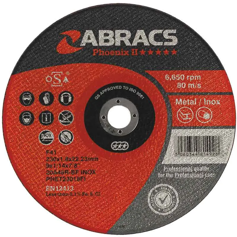 Abracs Disques à tronçonner extra fins 115 x 1.0 x 22 mm / Lot de 5