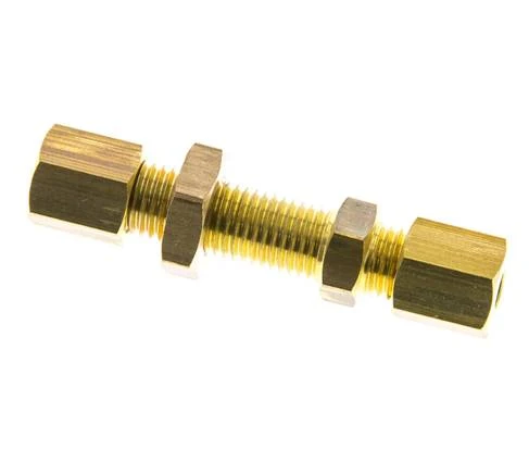 4mm Laiton Raccord De Compression Droit Traversant 150 Bar DIN EN 1254-2