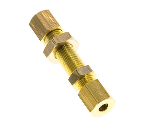 4mm Laiton Raccord De Compression Droit Traversant 150 Bar DIN EN 1254-2