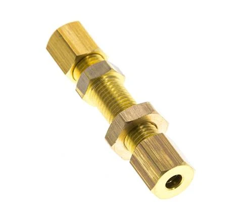4mm Laiton Raccord De Compression Droit Traversant 150 Bar DIN EN 1254-2