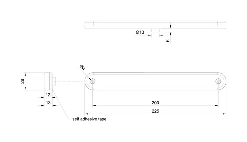 Feux de position longs à LED Slim Line Longueur 225mm