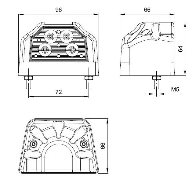 Nombre de LED/lampe de plaque d'immatriculation avec feu de position