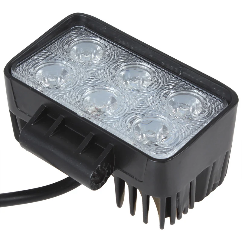 Projecteur de travail rectangulaire à LED 18 W avec faisceau large de 1100 lumens
