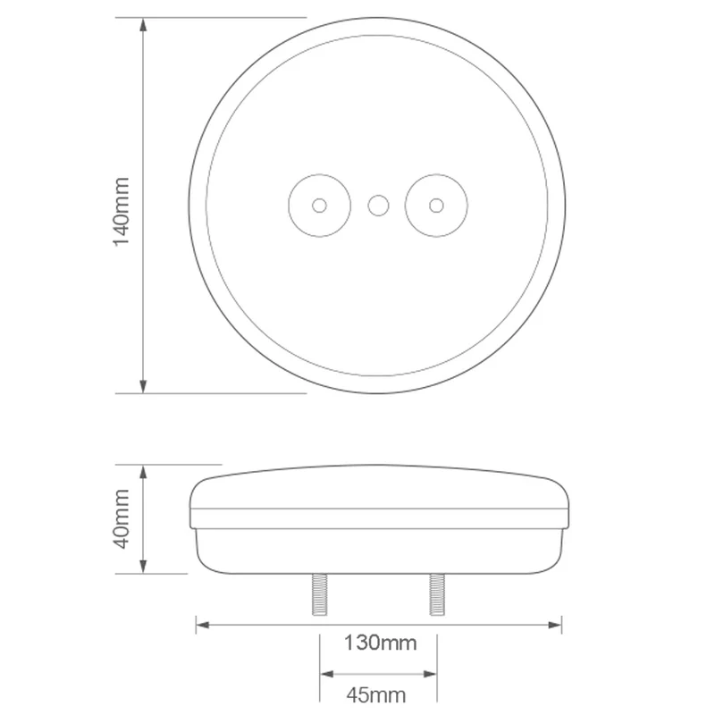 Lampe de burger de remorque ronde à LED pour camions et remorques / 12 - 24v