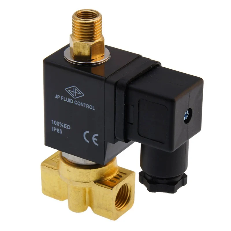 Electrovanne TW-DB 1/4'' 3/2 voies NO laiton FKM 0-2bar 12V DC