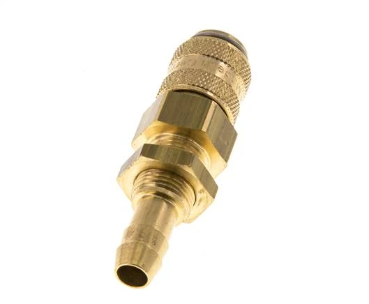 Laiton DN 5 Manchon d'accouplement pour air 8 mm Pilier de tuyau Bulkhead