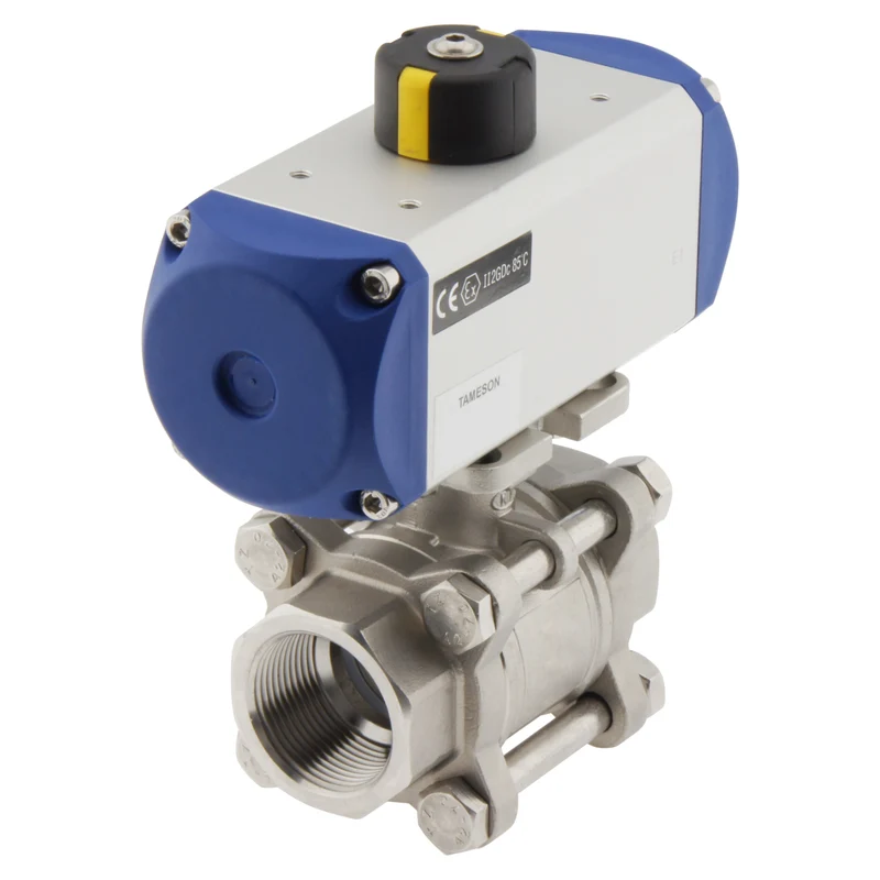 Valve à bille pneumatique G1-1/4'' 2 voies en acier inoxydable fermée par ressort - BL2SA3