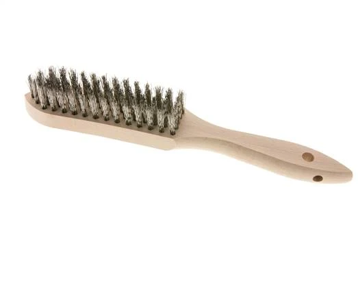 Brosse métallique manuelle à 5 rangées de fils en acier inoxydable ondulés