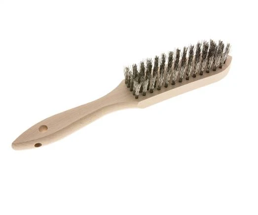 Brosse métallique manuelle à 5 rangées de fils en acier inoxydable ondulés