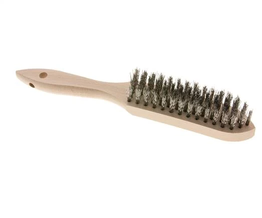 Brosse métallique manuelle à 5 rangées de fils en acier inoxydable ondulés