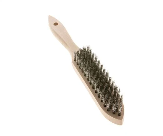 Brosse métallique manuelle à 5 rangées de fils en acier inoxydable ondulés