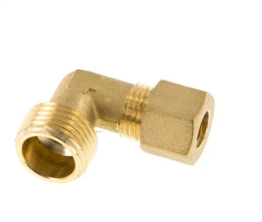 R 1/2'' Male x 10mm Brass 90 deg Compression Fitting 95 Bar DIN EN 1254-2