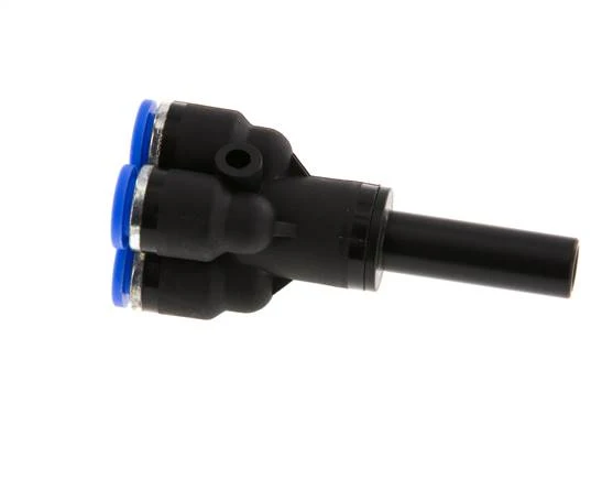 6mm x 8mm Manifold en Y à 4 voies avec raccord enfichable Laiton/PA 66 NBR