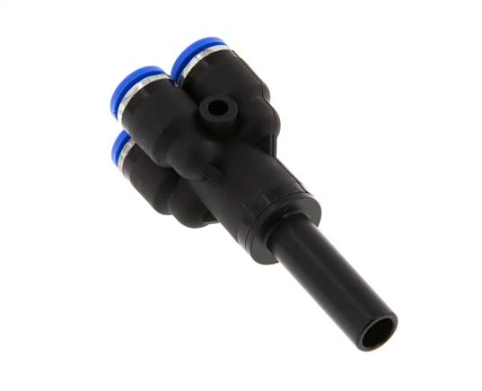 6mm x 8mm Manifold en Y à 4 voies avec raccord enfichable Laiton/PA 66 NBR