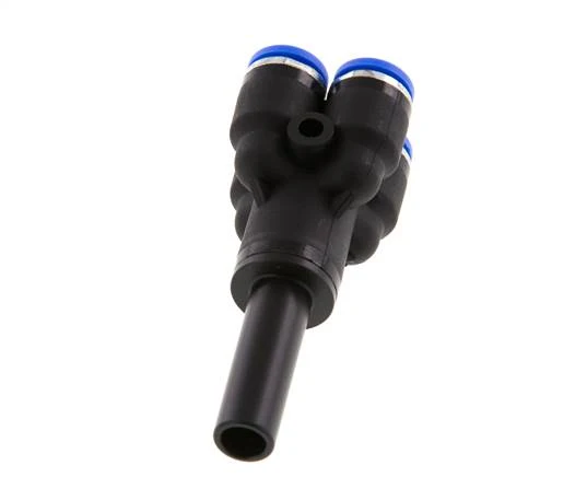6mm x 8mm Manifold en Y à 4 voies avec raccord enfichable Laiton/PA 66 NBR