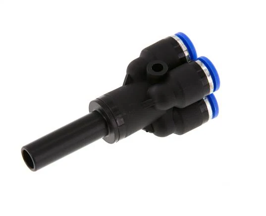 6mm x 8mm Manifold en Y à 4 voies avec raccord enfichable Laiton/PA 66 NBR