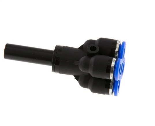 6mm x 8mm Manifold en Y à 4 voies avec raccord enfichable Laiton/PA 66 NBR