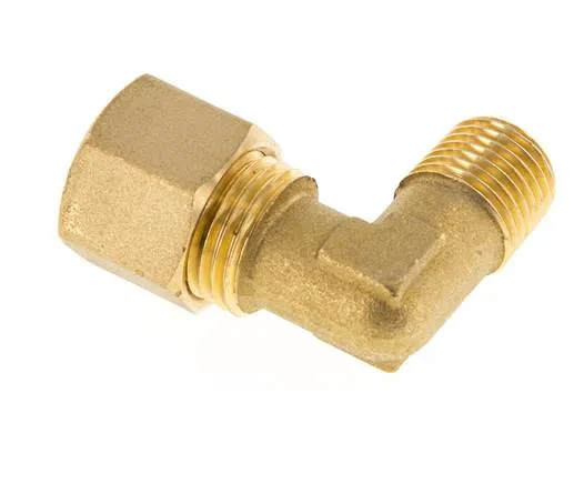 R Raccord à compression coudé 90° en laiton 1/4'' mâle x 10mm 95 Bar DIN EN 1254-2
