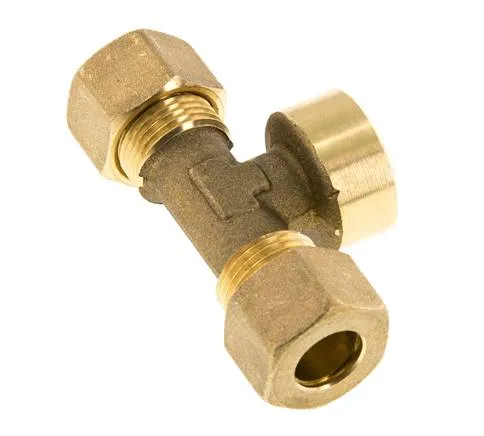Raccord à compression en T en laiton G 1/2'' x 12mm 75 Bar DIN EN 1254-2