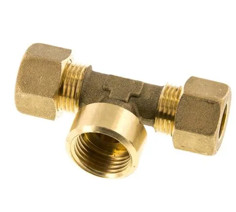 Raccord à compression en T en laiton G 1/2'' x 12mm 75 Bar DIN EN 1254-2