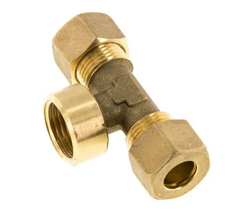 Raccord à compression en T en laiton G 1/2'' x 12mm 75 Bar DIN EN 1254-2