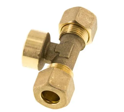 Raccord à compression en T en laiton G 1/2'' x 12mm 75 Bar DIN EN 1254-2