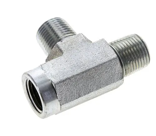 Raccord en T 3/8'' NPT Femelle x Mâle Acier 210bar (2950.5psi)