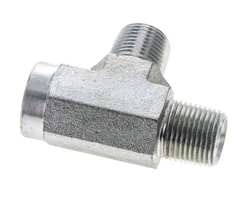 Raccord en T 3/8'' NPT Femelle x Mâle Acier 210bar (2950.5psi)