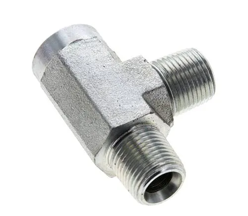 Raccord en T 3/8'' NPT Femelle x Mâle Acier 210bar (2950.5psi)