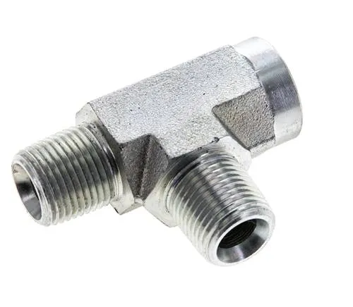 Raccord en T 3/8'' NPT Femelle x Mâle Acier 210bar (2950.5psi)