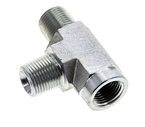 Raccord en T 3/8'' NPT Femelle x Mâle Acier 210bar (2950.5psi)