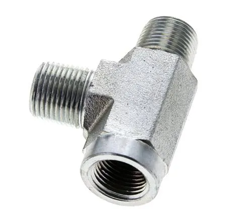 Raccord en T 3/8'' NPT Femelle x Mâle Acier 210bar (2950.5psi)