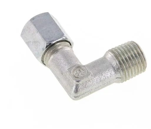 Raccord coudé 90° R 1/4'' mâle x 6L en acier zingué 315 Bar DIN 2353